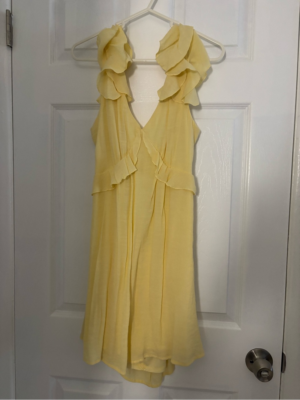 T.J.Maxx Light Yellow Ruffle Sleeve Sundress